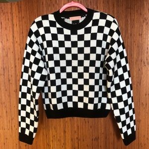 Urban Outfitters Checkered Black Motif Sweater